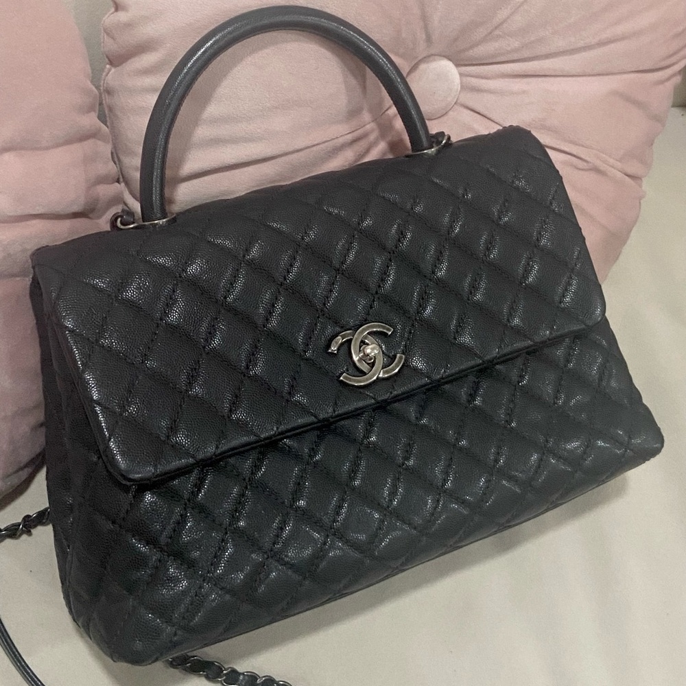 Chanel Quilted Caviar Medium Coco Top Handle Bag - Picture 1 of 12